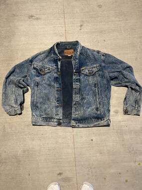 Edwin Vintage Acid Wash Denim Big Jacket Size L Made in Japan